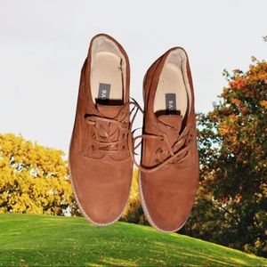 Bally Ladies Rusty Brown Suede Oxfords